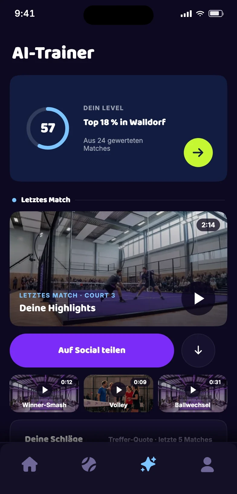 AI-Trainer: Level, Highlights und Tipps nach dem Match